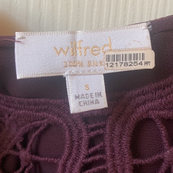 Aritzia Wilfred Lazare crochet 100% Silk relaxed Dress in Burgundy Small - Picture 4 of 8